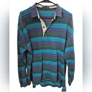Alexander Julian Multicolor Striped Polo Shirt